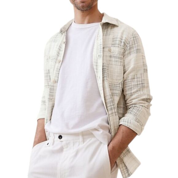 Banana Republic Factory Men's‎ Slim Santorini Blues Shirt Size Medium Beach - Picture 1 of 9